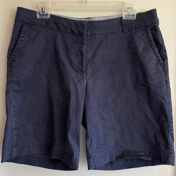 CROWN & IVY Classic Twill Navy 8.5" Chino Shorts 10 - Picture 2 of 14
